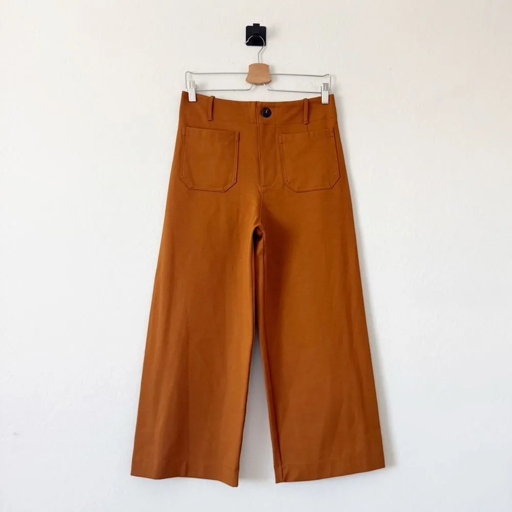 NWT Tahari Wide Leg Pant High Rise Patch Pockets In Burnt Orange Size 10 - Image 2