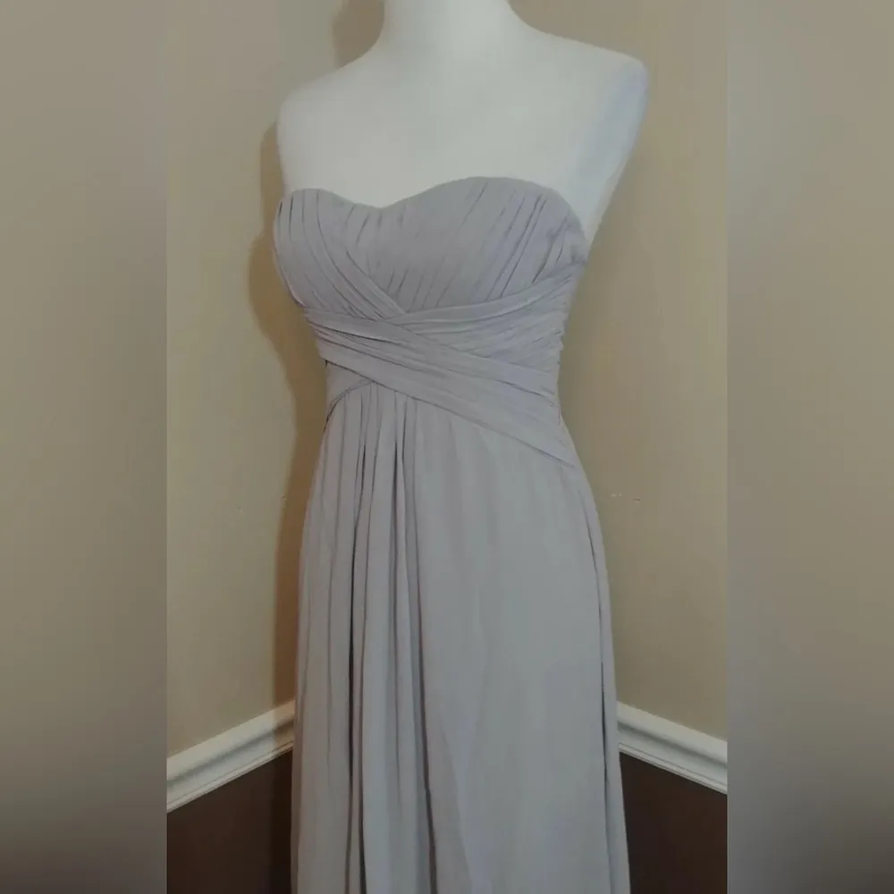 Gray Pleated Chiffon Strapless Maxi Formal Dress Gown Small from Modcloth - Image 7
