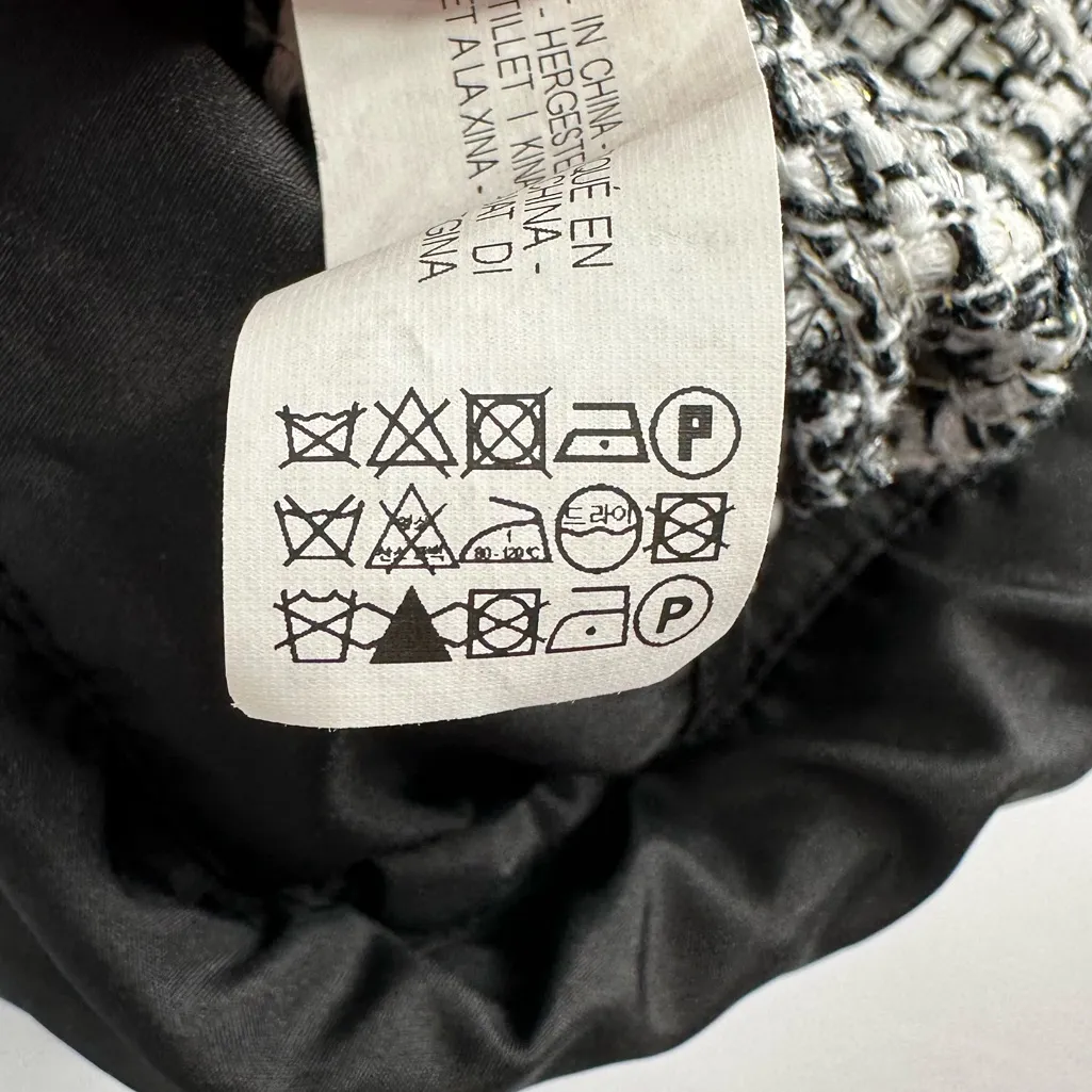 Zara Tweed Sleeveless Collared Romper size Medium Black White - Image 13