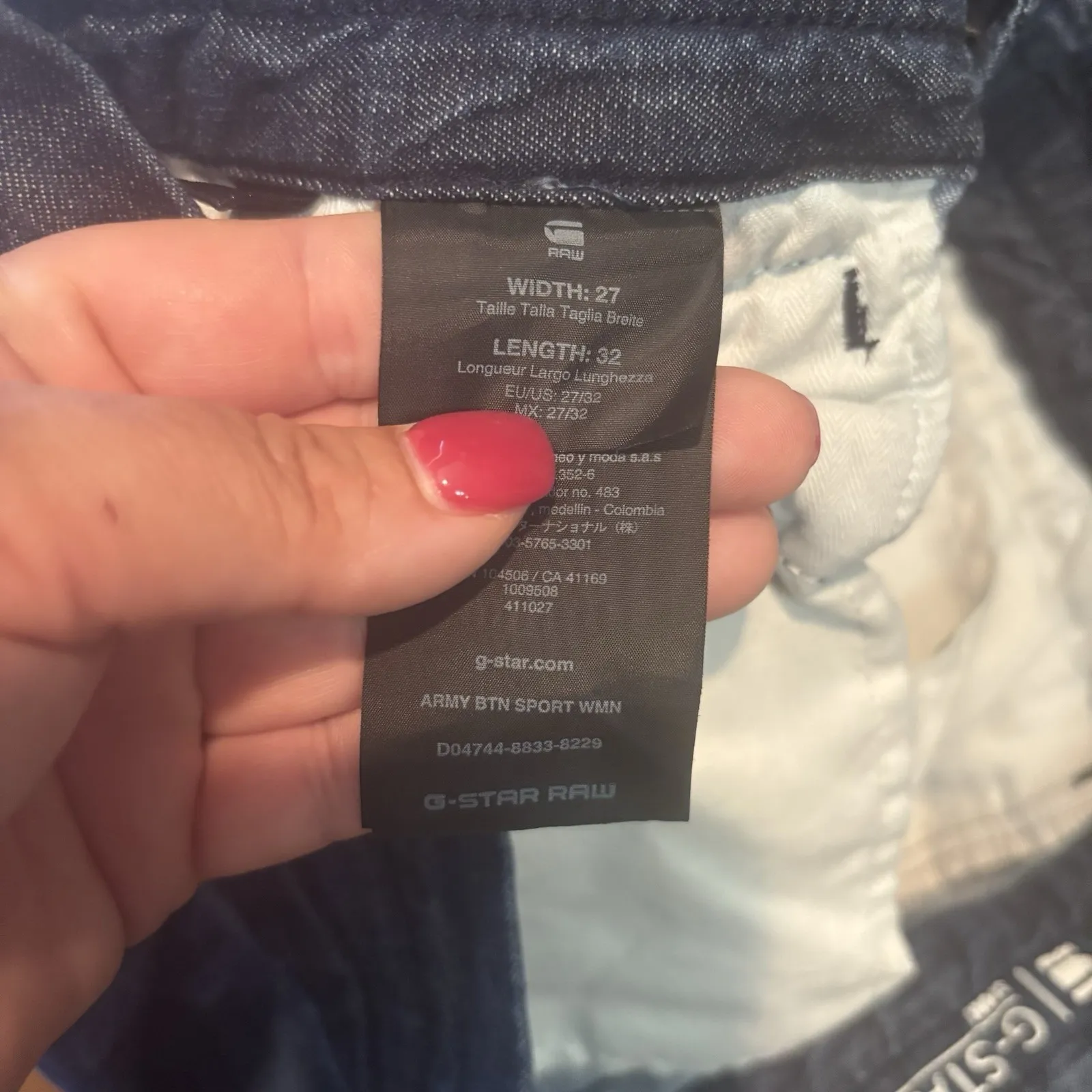 G-STAR RAW 3D Women's Size 27" X‎ 32" ARMY SPORT BLUE CAMOUFLAGE PANTS - Image 7