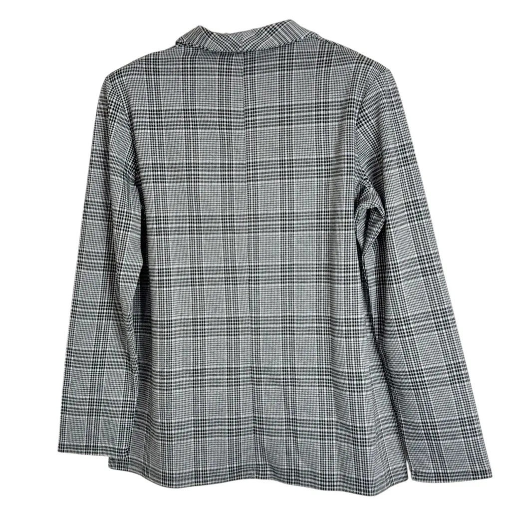 Serra Women’s Oversized Black/White Checkered 2-button Front Closure Blazer sz L - Image 2