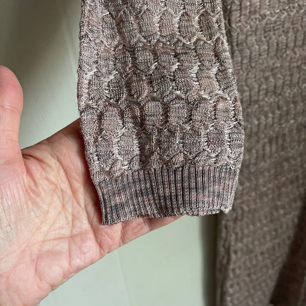 Sweater Dress Body Con Stretch Dusty Rose Henley Size S Boho Y2K - Image 9