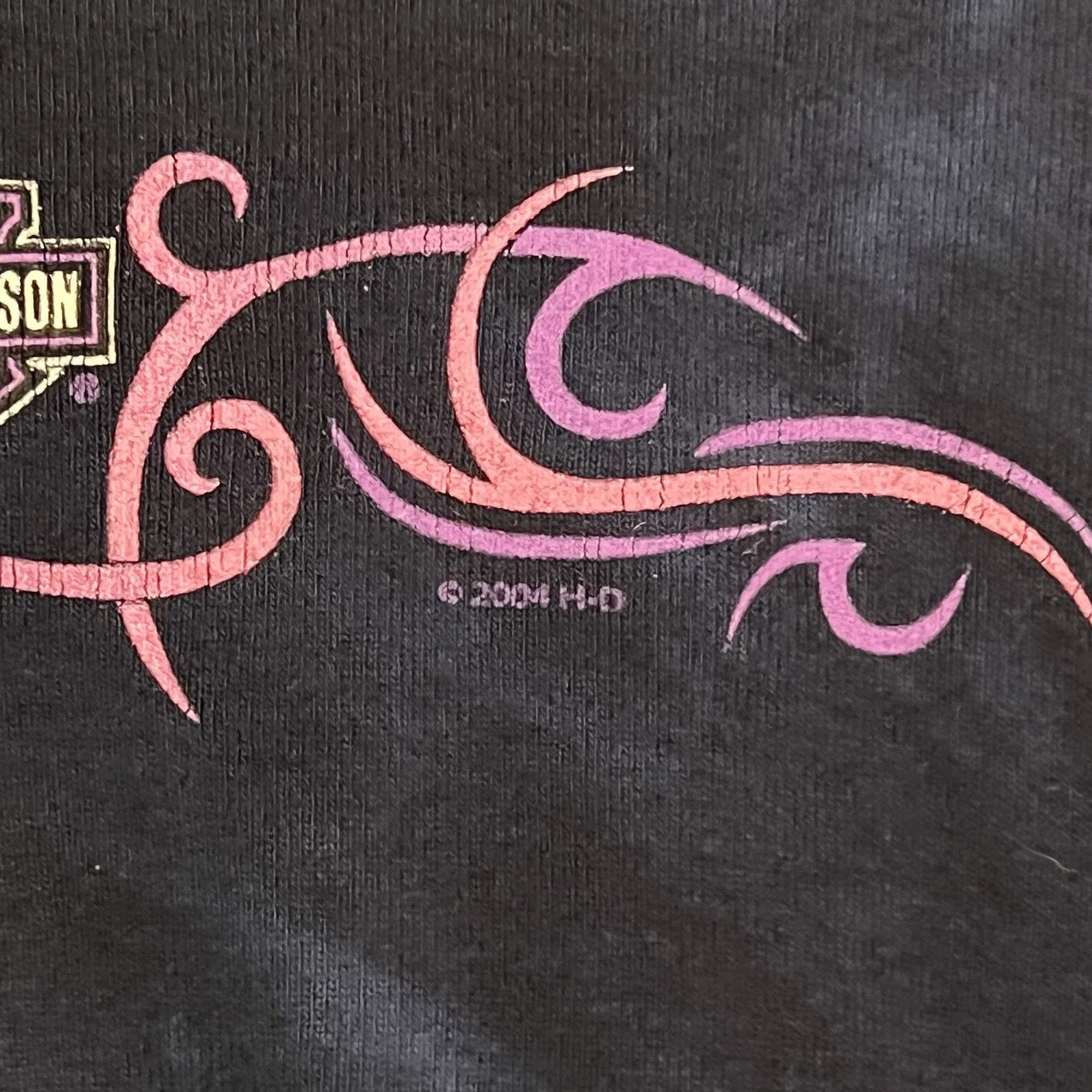 Vintage 2004 Harley Davidson Blue Tie Dye Long Sleeve Shirt X Large Made in USA Size XL - Image 4