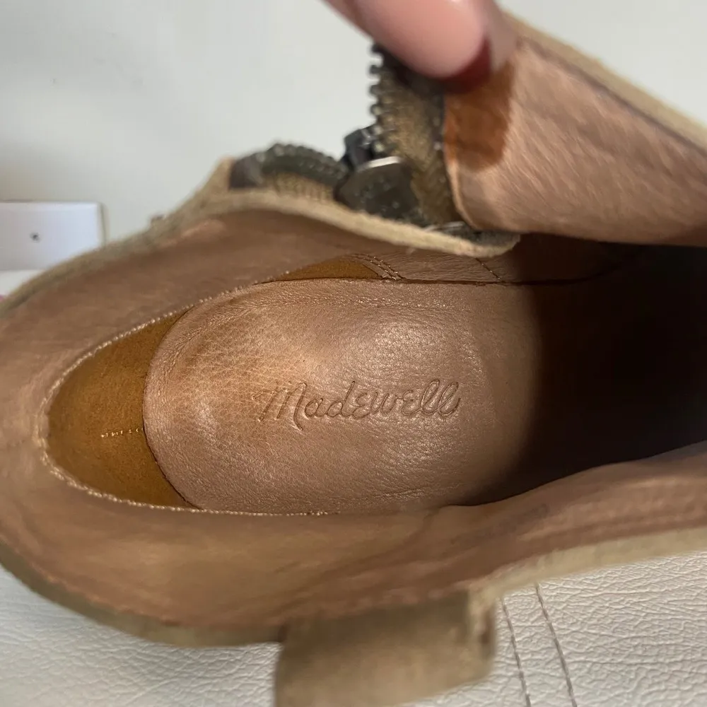 Madewell The Billie Boot Suede Otter Tan Ankle Bootie Size 9.5 E0192 - Image 9