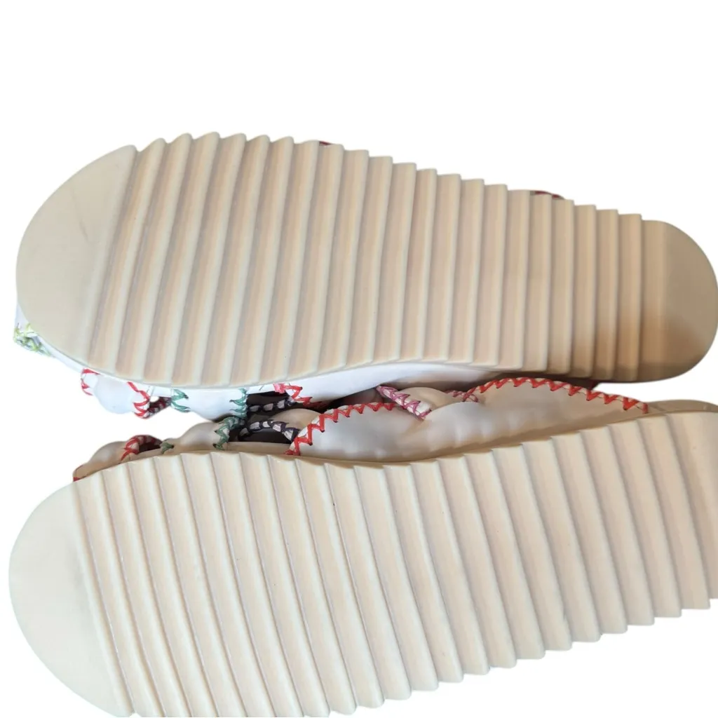 Farm‎ Rio Zigzag Stitch Vegan Leather Cross Strappy Sandals 9 Light Pink - Image 5