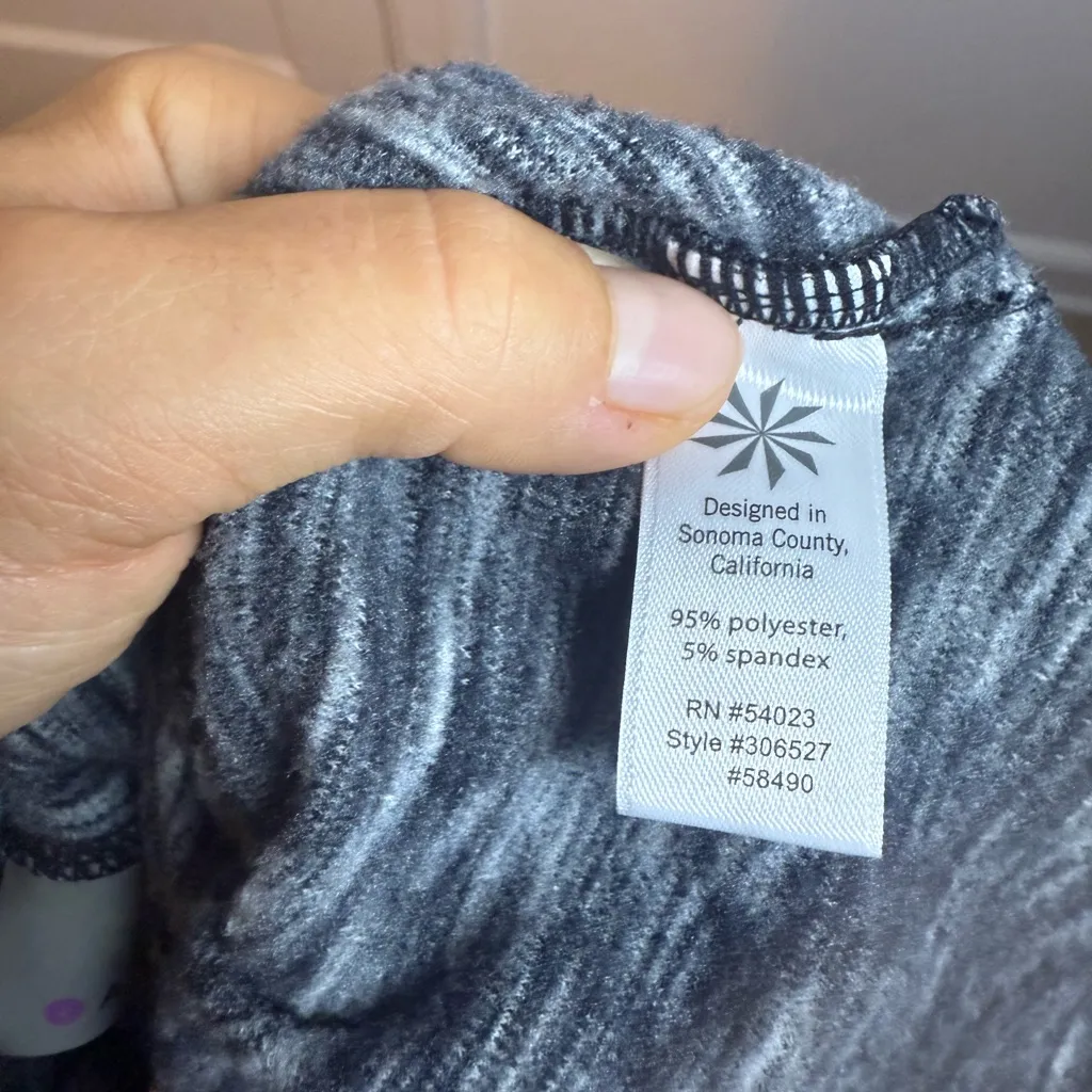 Athleta Space Dye Coastal Fleece Funnel Neck Top - Image 4