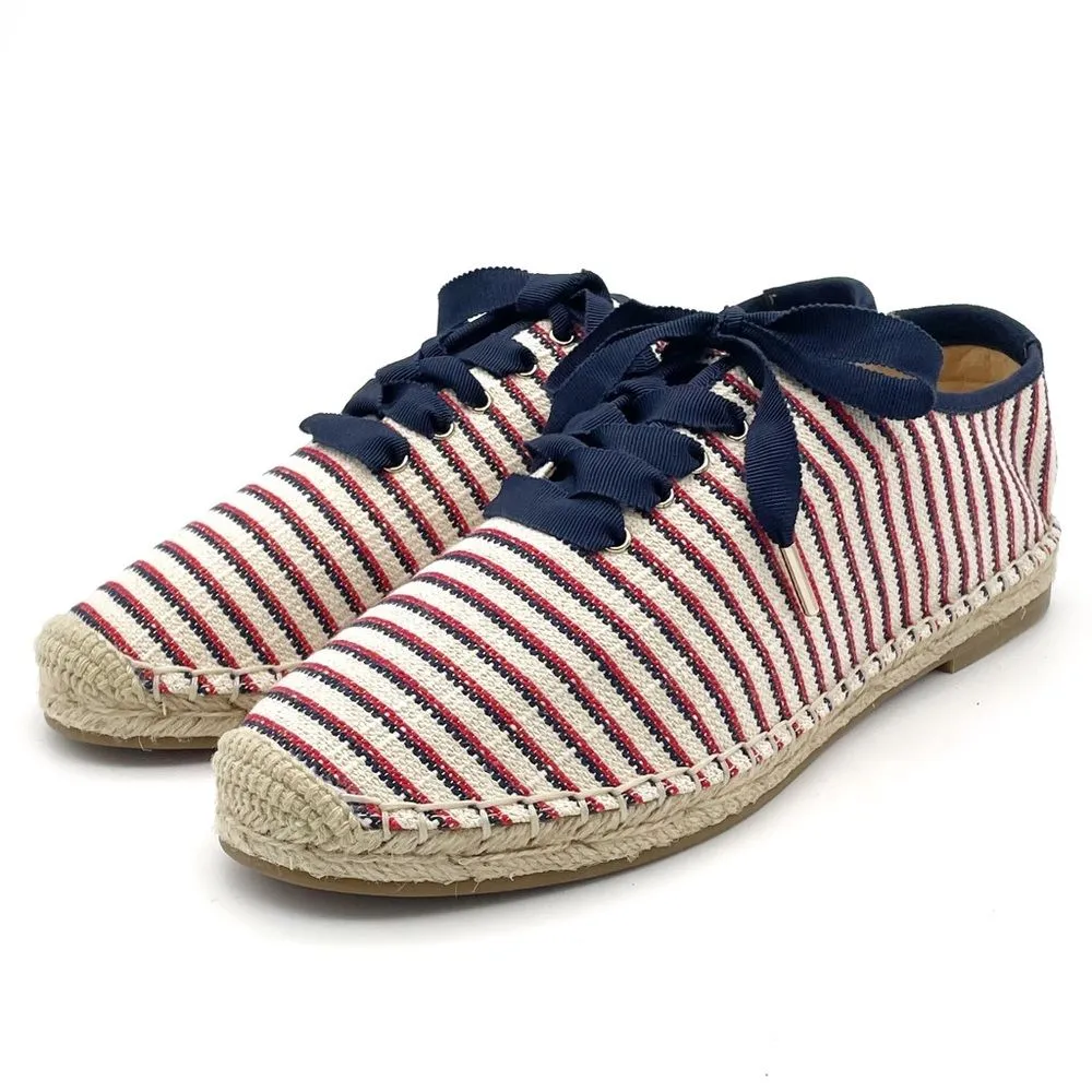 NWT Joie Corston Espadrille Sneaker Navy Red Cream Gold Women’s 38.5 US 7.5-8 - Image 6