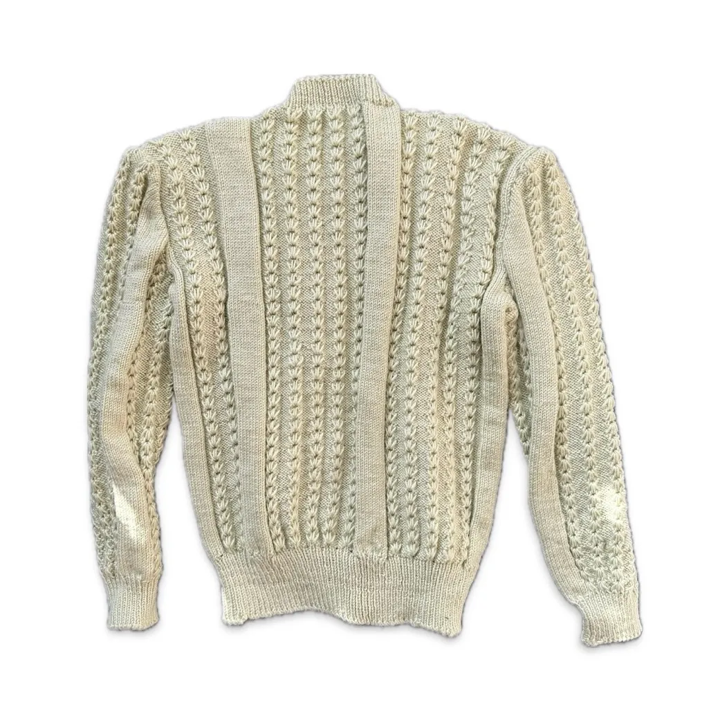 Chunky Hand Knitted Light Sage Green Sweater - Image 2