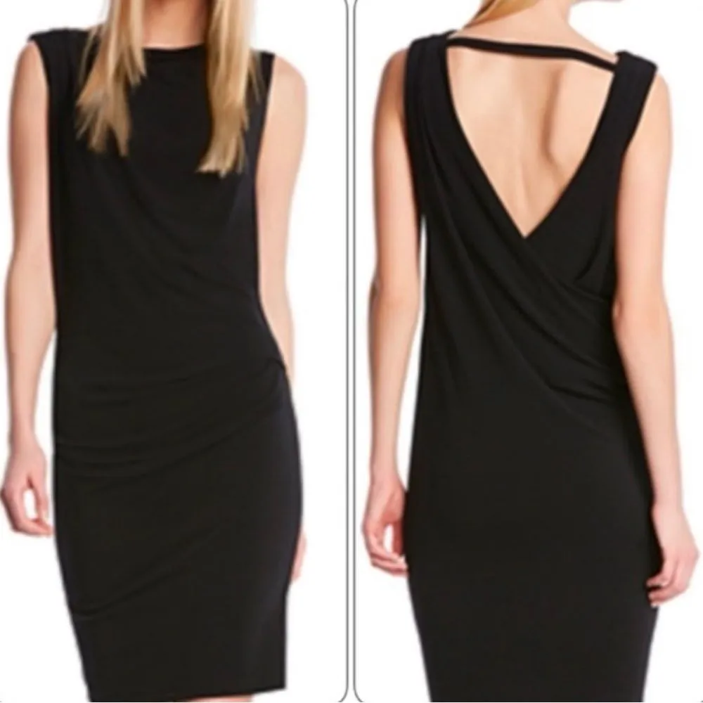 Robert Rodriquez Lydia Open Back Ruched Little Black Dress Women’s Medium - Image 2