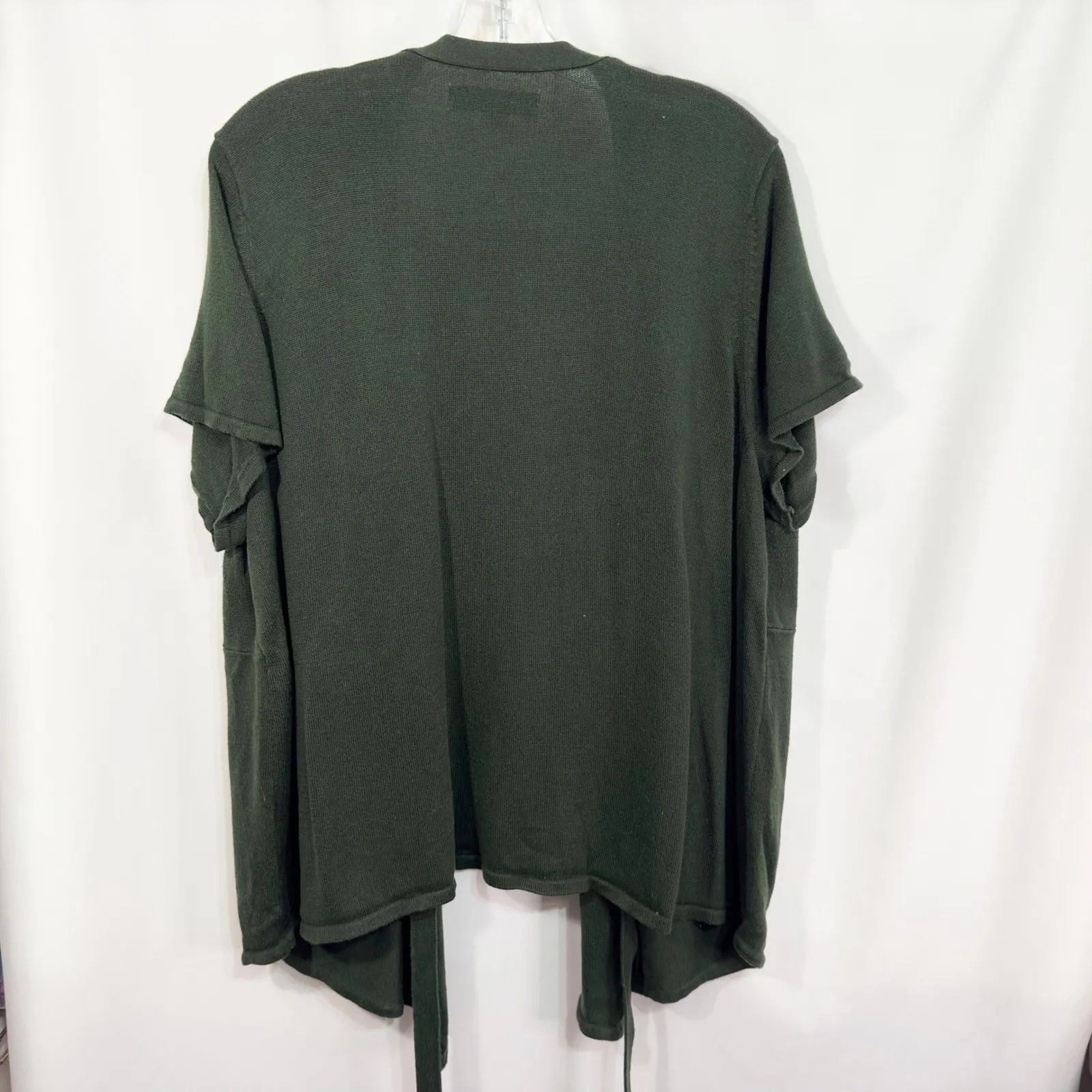 Avenue Plus Size 22W 24W Shrug Olive Green Cardigan Open Front Short Sleeve 305‎ - Image 2