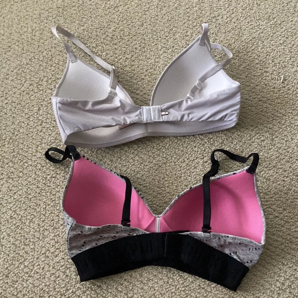 Victoria’s Secret Wear Everywhere Lightly Lined Wireless Bras Bundle White Grey - Image 4