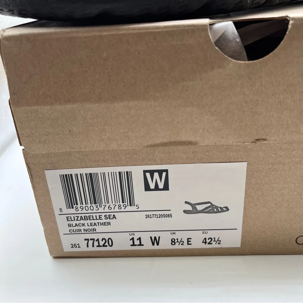 NWB Clarks Women's Elizabelle Sea black leather size 11 Wide - Image 3