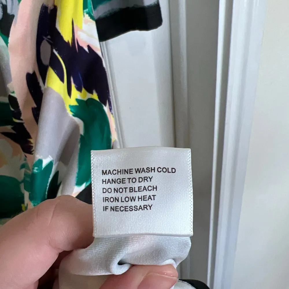 JEAN PIERRE KLIFA Daphne Sheath Dress Yellow Green Size Medium Abstract Bright - Image 5