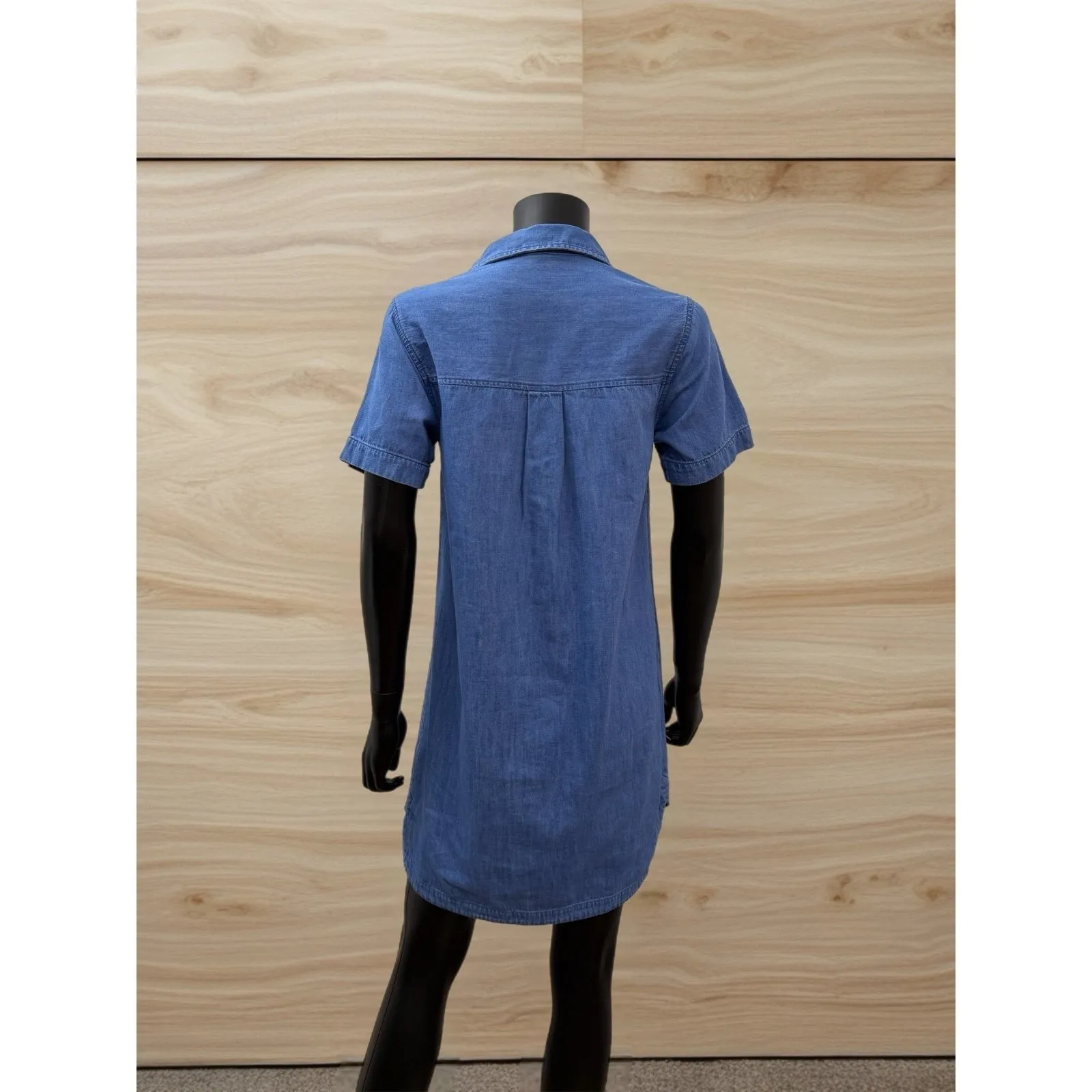 Old‎ Navy Chambray Shirt Dress 100% Cotton Blue Denim Size Small - Image 2