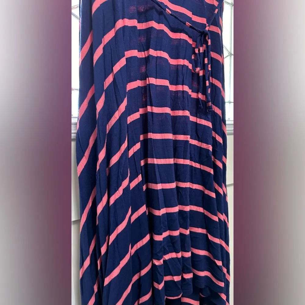 Motherhood Maternity Strapless Hi-Lo Dress Navy/Pink (521) - Image 2