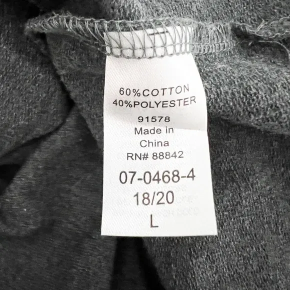 Ellos Cotton Blend Pearl Beaded Embellished Crew Neck Pullover Gray Sweater - Image 4