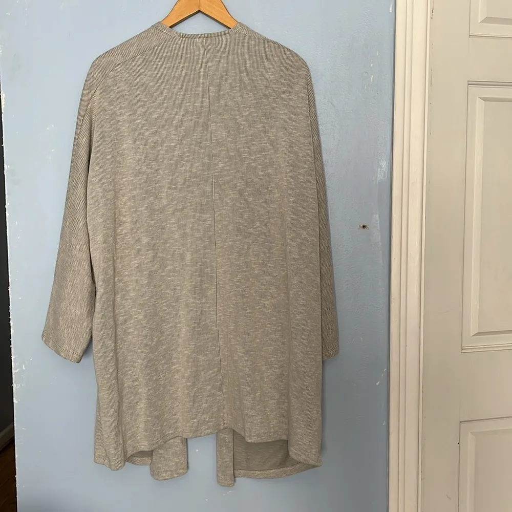 Donni. Anthropologie Long Ribbed Open Long Sleeve One Size Cardigan Gray - Image 7