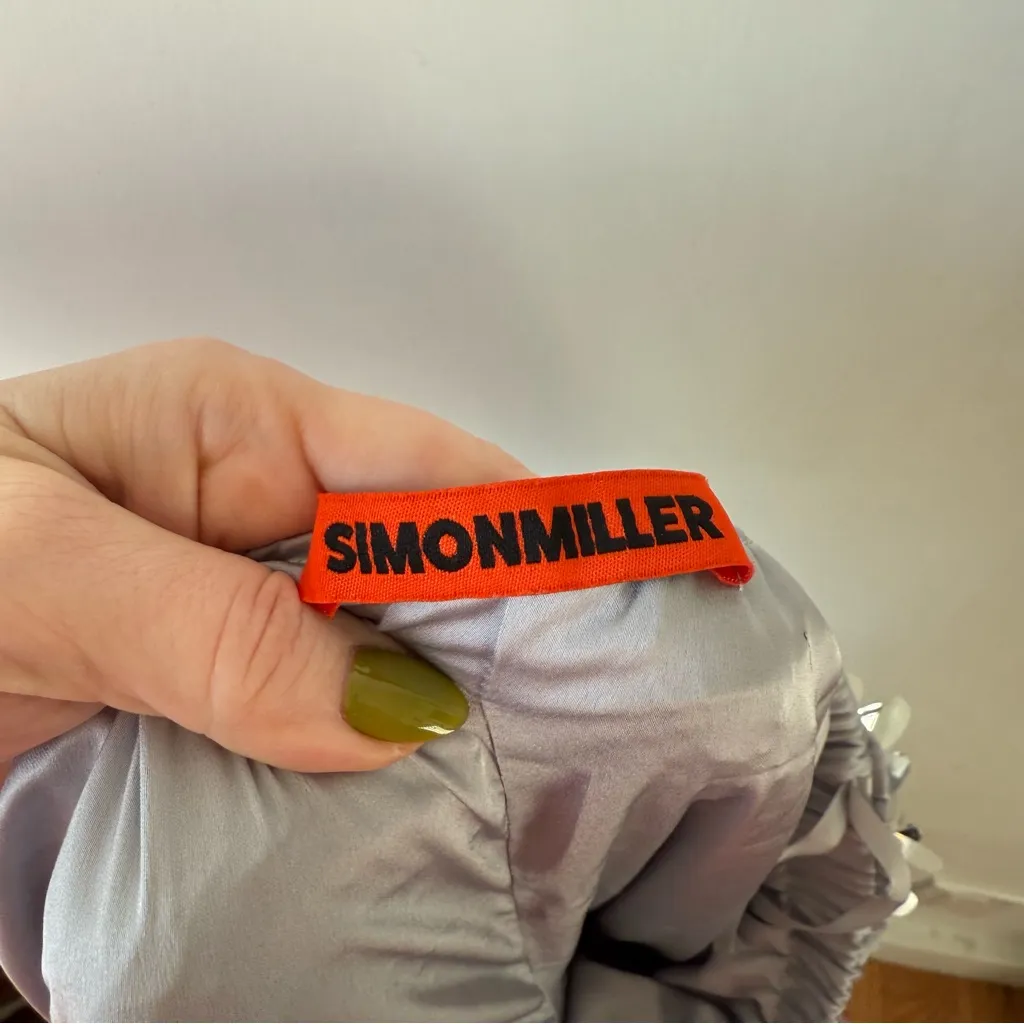 Simon Miller Nella Silver Sequin Wide Leg Pant M Size M - Image 9