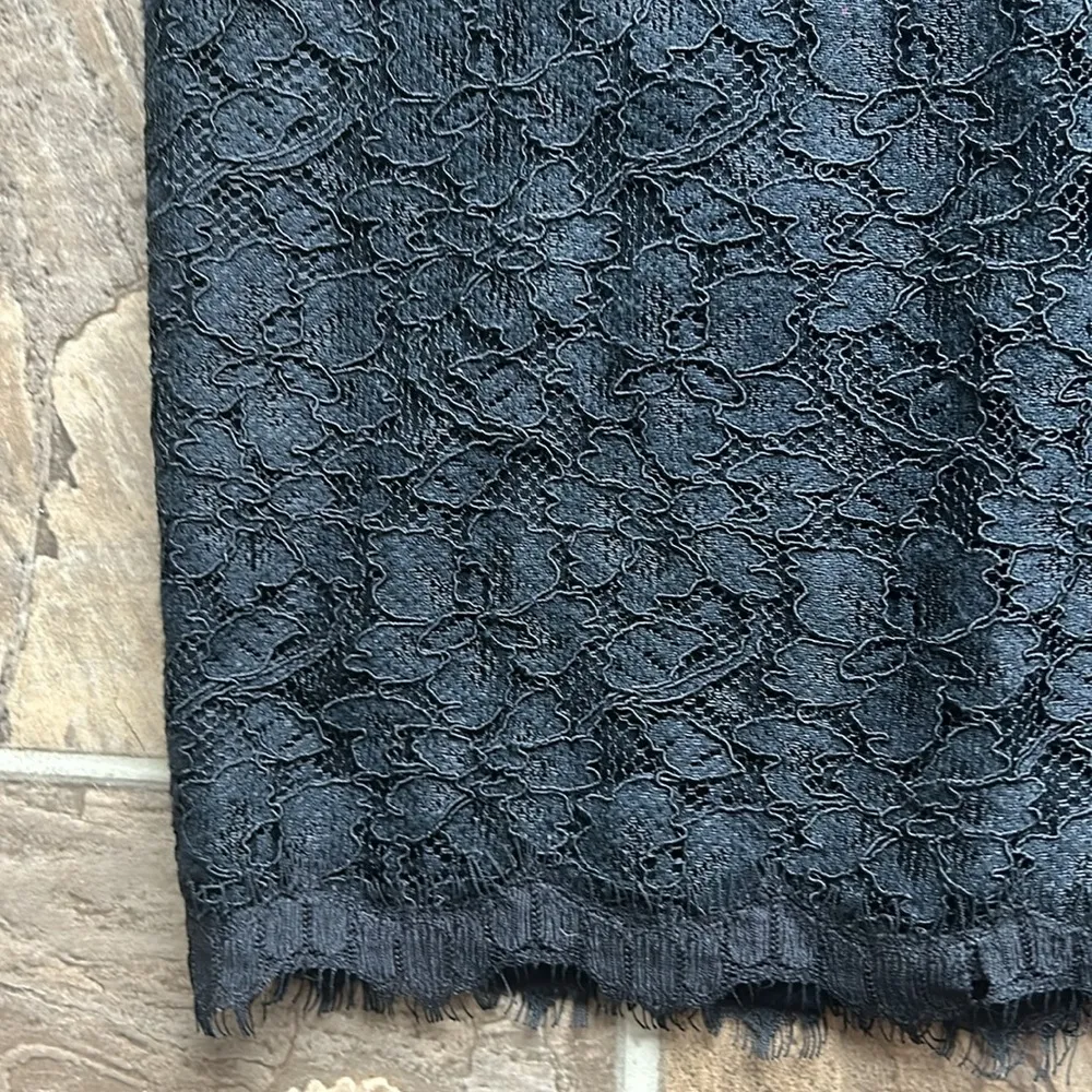 Diane Von Furstenberg Scotia Lace Black Zipper Skirt Sz 6 - Image 14