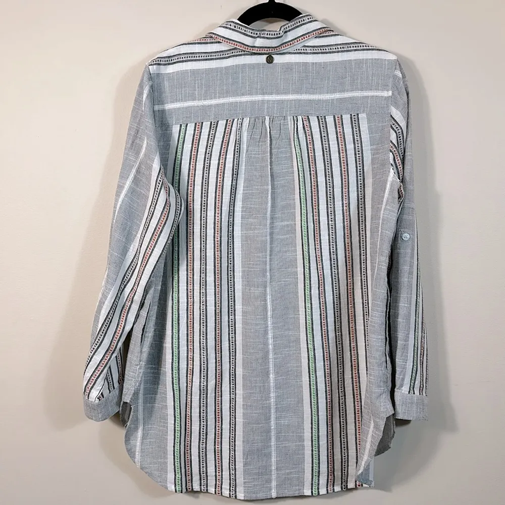 Soft Surroundings Brookhaven Aruba Floral Embroidered Tunic Top Women Medium - Image 2