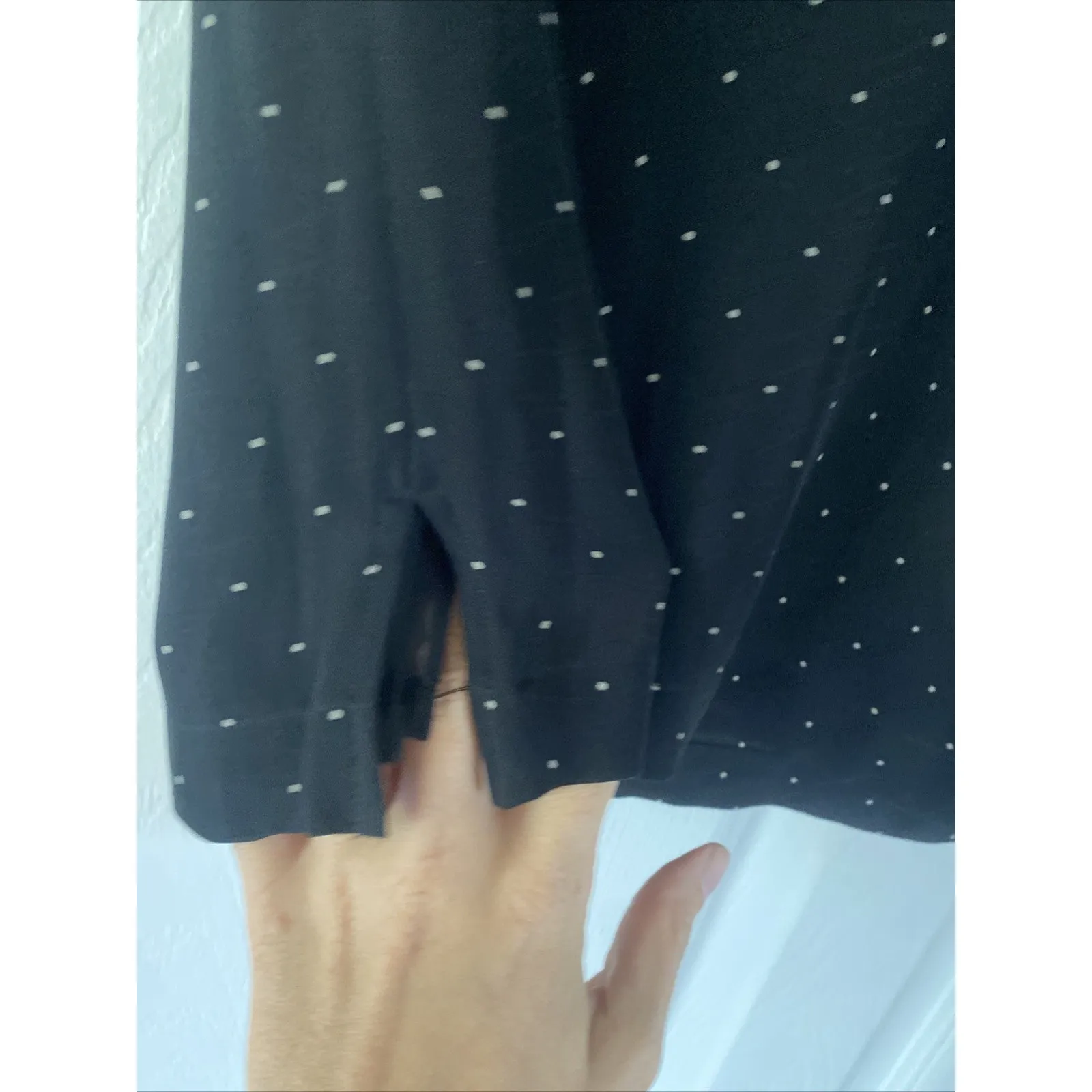 Kate Hill Womens 8 Navy Polka‎ Dot Silk Sleevless Top - Image 3