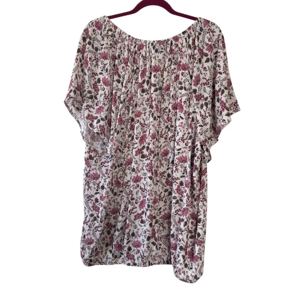 Torrid Crinkle Gauze Flutter Sleeve Top In Lovely Paisley Floral Dew Women’s 3X - Image 3