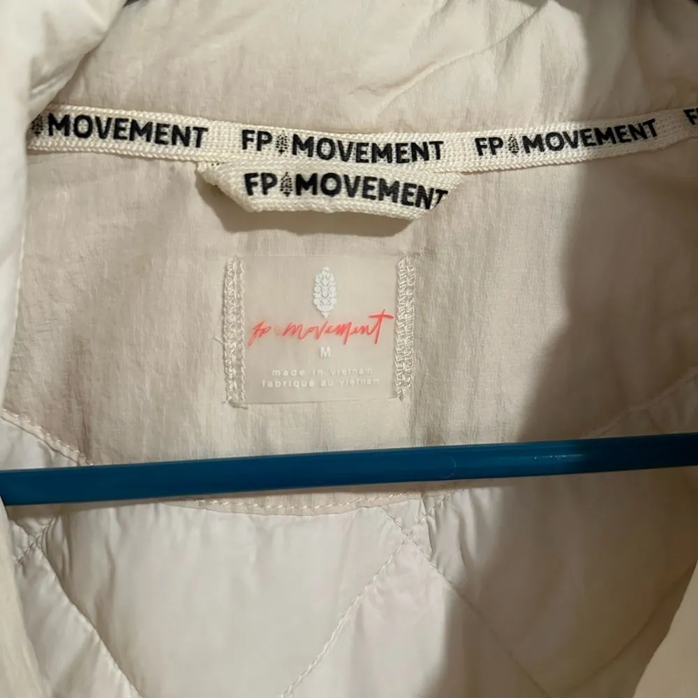 FP MOVEMENT Off The Bleachers Coaches Jacket M Layering Lightweight Boho Cream - Image 6