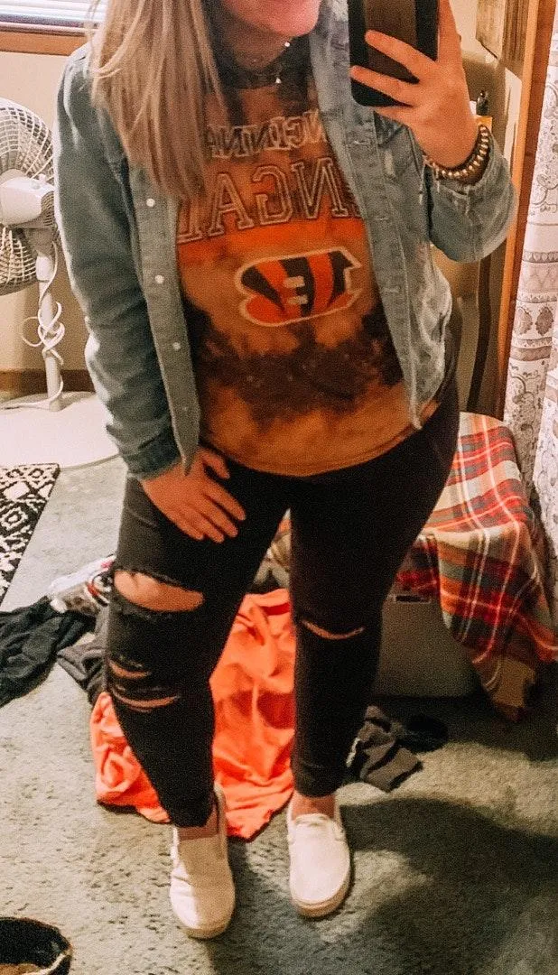 NFL Bleach Dyed Cincinnati Bengals Tee  - Image 2