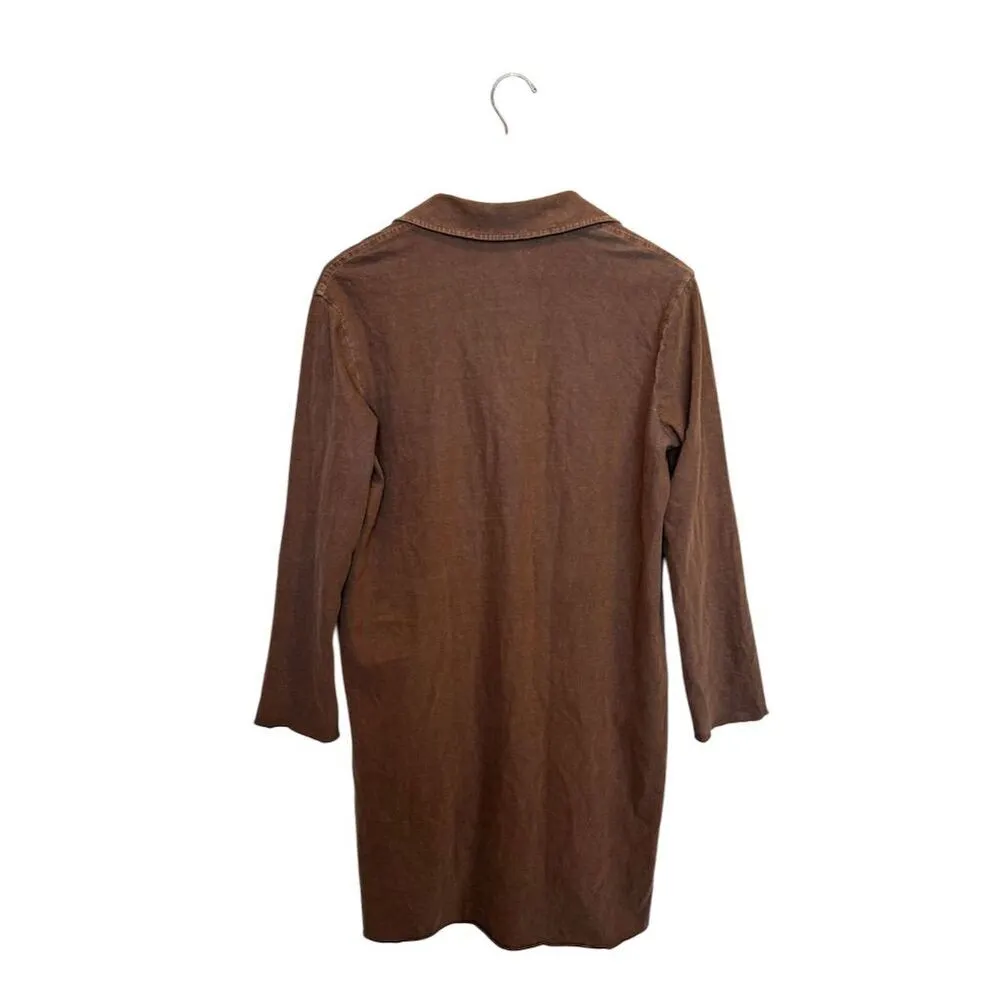James Perse Women's Heavy Jersey Relaxed Polo Dress Size S (1) Malt Brown NWT - Image 4