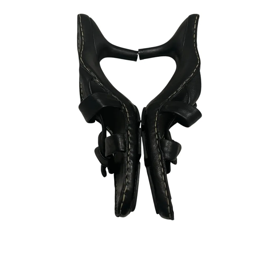 Me Too Frances Black Leather Strappy Sexy Knot Sandal, Sz 8.5 - Image 8