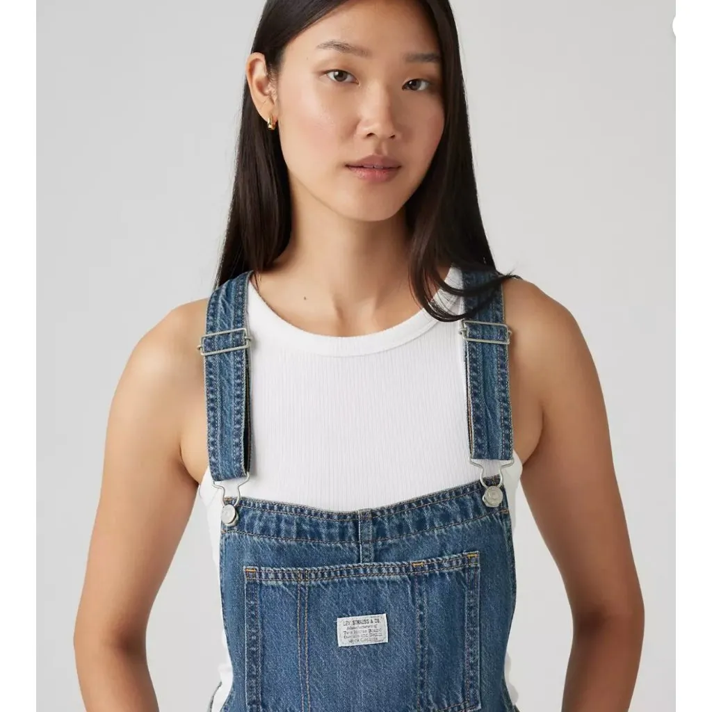 Levi's Women's XL Vintage Shortalls About Last Week - Medium Wash X-Large - Image 5
