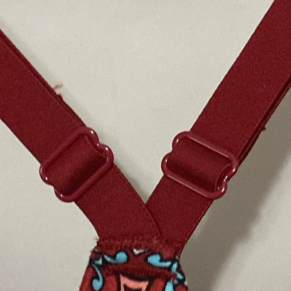 Victoria's Secret  SIZE 38 D Red Pink  Patterned Bra Lightly lined CLEAN - Image 12