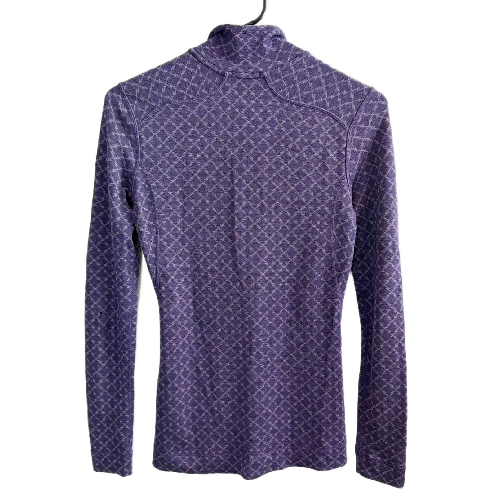 Smartwool Thermal 1/4 Zip Top Womens Small Purple Pattern Base Layer Ski *FLAWS - Image 8
