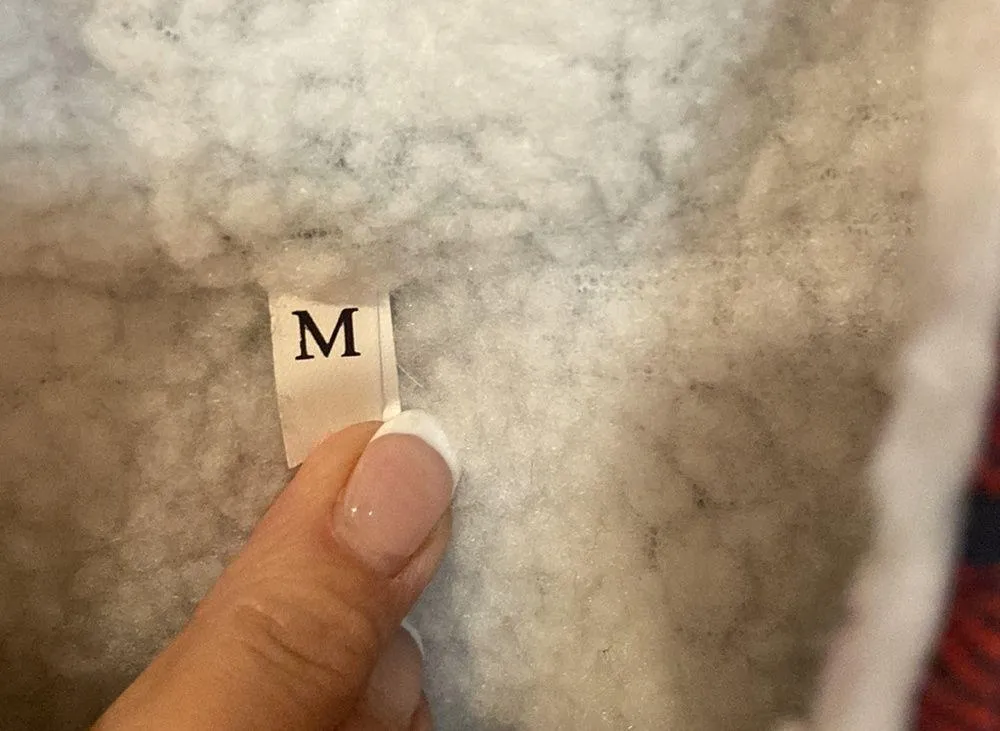 Flannel and Sherpa lined vest sz M Red Size M - Image 6