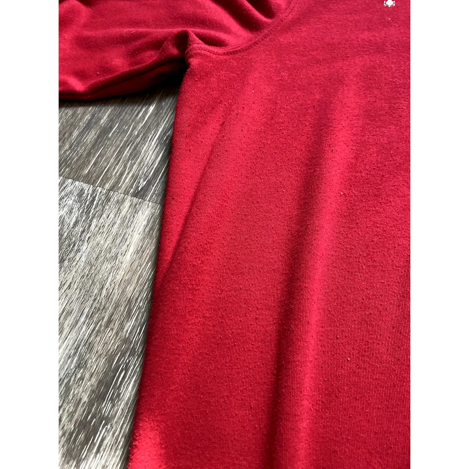 Studio Works Embroidered Beaded Red Cotton Penguin Holiday Top Large Winter Cozy - Image 5