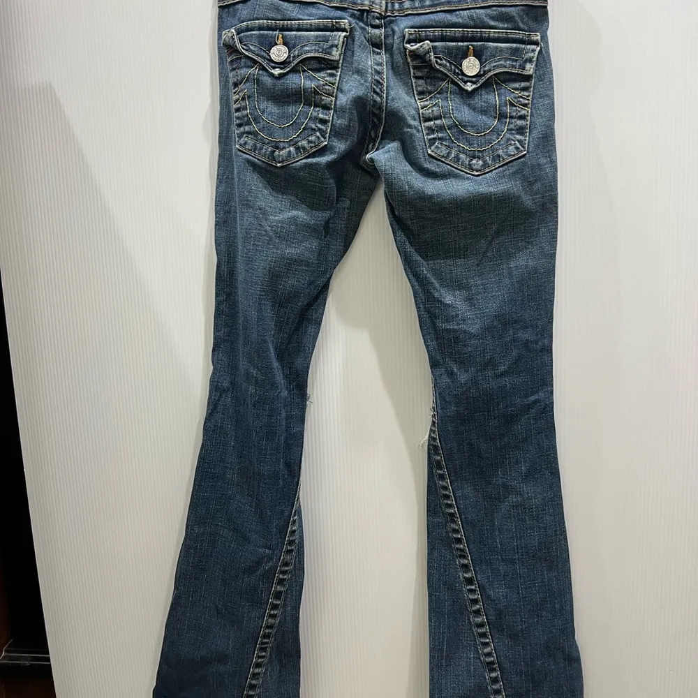 True Religion Blue Flare Wide Leg Jeans - Image 5