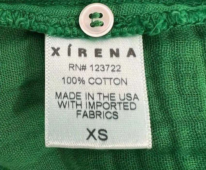 Xirena Lola Dress in Clover Green Long Sleeve Gauze Swingy Side Pockets Size XS - Image 9