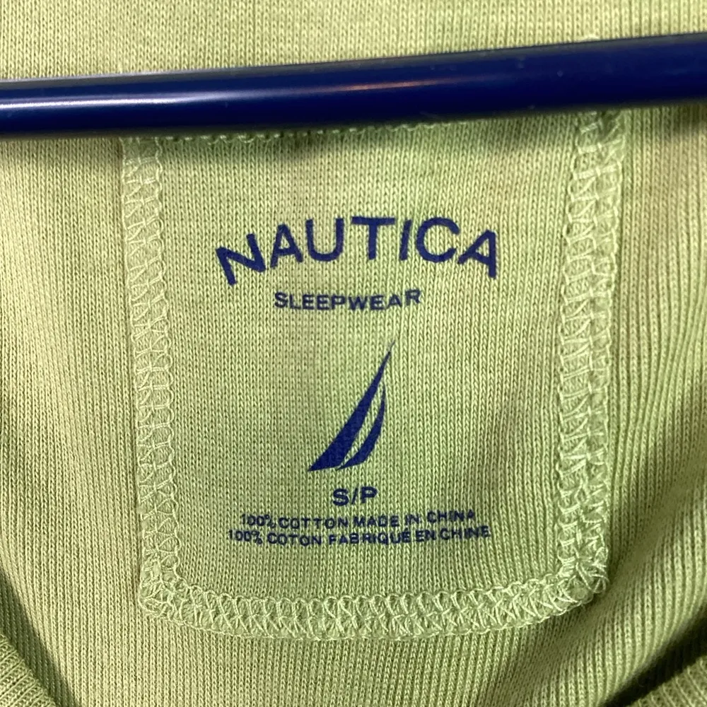 Nautica Sleepwear Size Small Short Sleeve Crewneck Sleep Top Lime Green … - Image 3