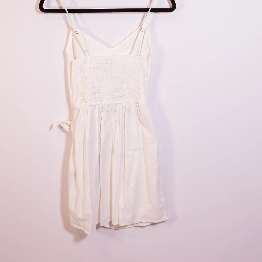 NEW Abercrombie & Fitch Cotton Mini Tank Strap Wrap Lightweight White Dress S - Image 4