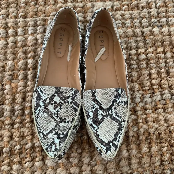 Esprit Blaire Snakeskin Pointed Toe Flats Shoes 9 - Image 2