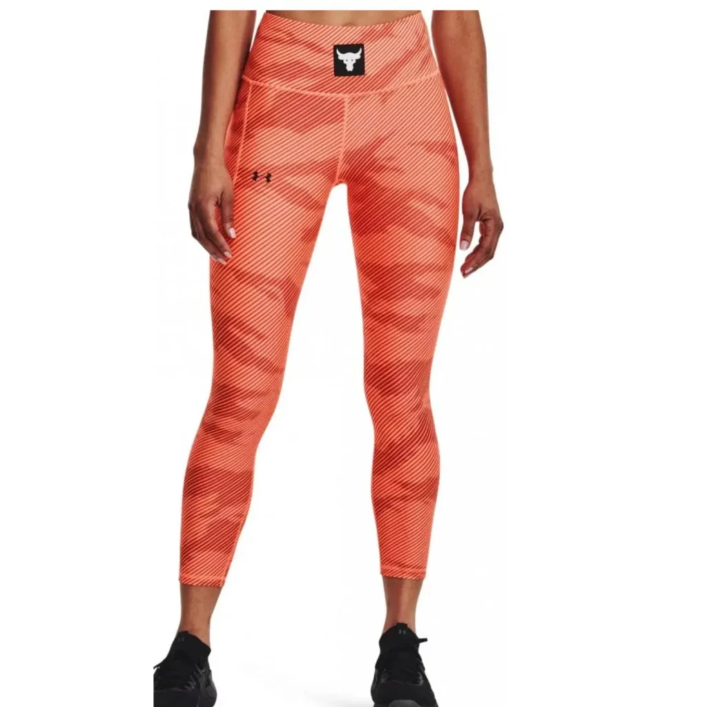 NWT Under Armpur Project Rock HeatGear Womens Orange Ankle Leggings - Image 2