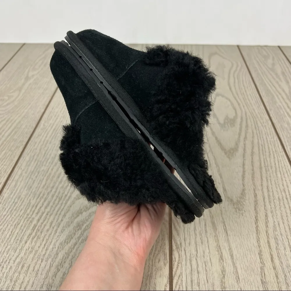 Koolaburra by UGG Milo Scuff Furry Slide on Slipper Shoe US5 Black Suede $60 - Image 4