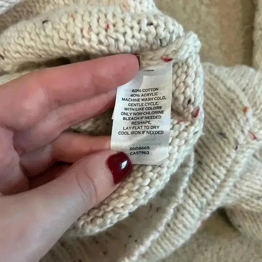 NWT Abound Nordstrom Weekend V-Neck Flecked Pullover Sweater Ivory Confetti S - Image 6