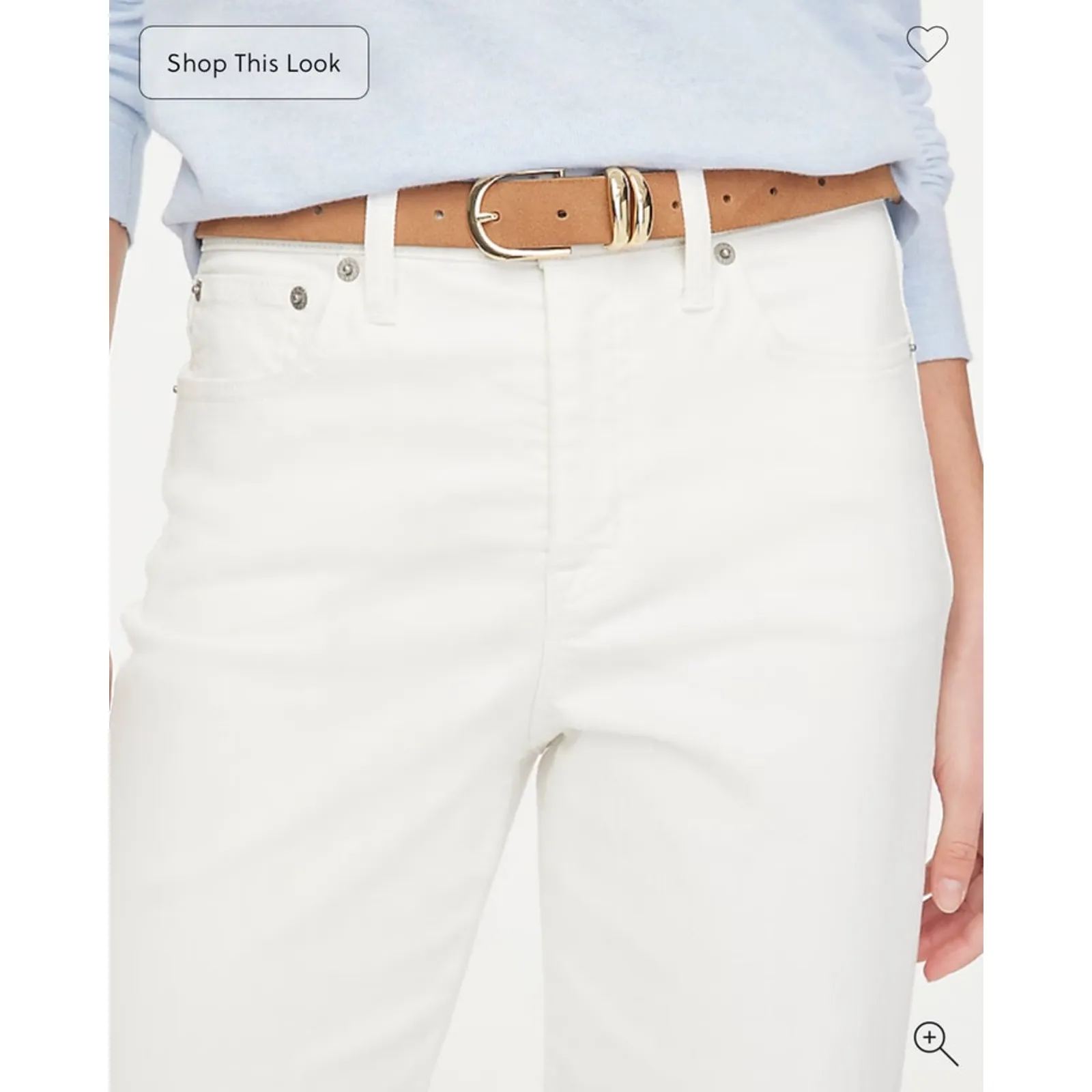 J. Crew Wide-Leg Crop Stretch Jean in All-Day Stretch Seashell White Size‎ 33 - Image 2