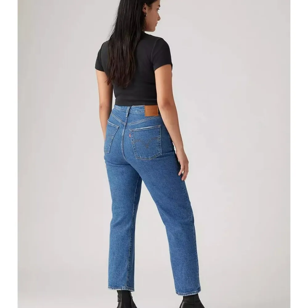 Levi's Premium RIBCAGE STRAIGHT ANKLE WOMEN'S JEANS 25x29 Jazz Pop Medium Wash - Image 3
