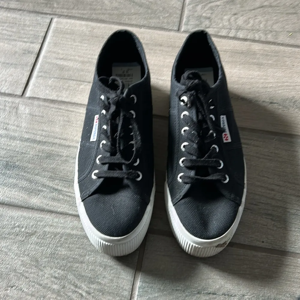 Superga Black and White Canvas Sneakers - Image 2