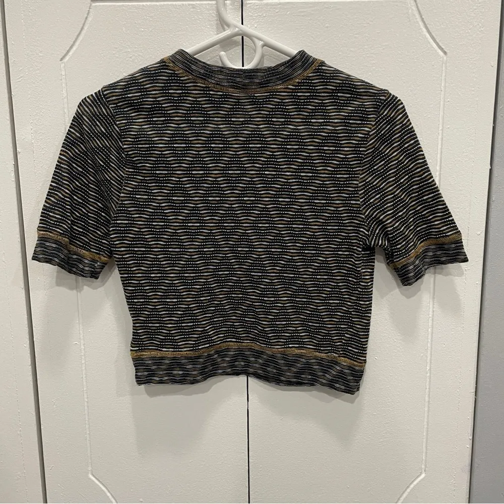 NWOT Free People Orange, White & Blue Cropped Tee - Image 2