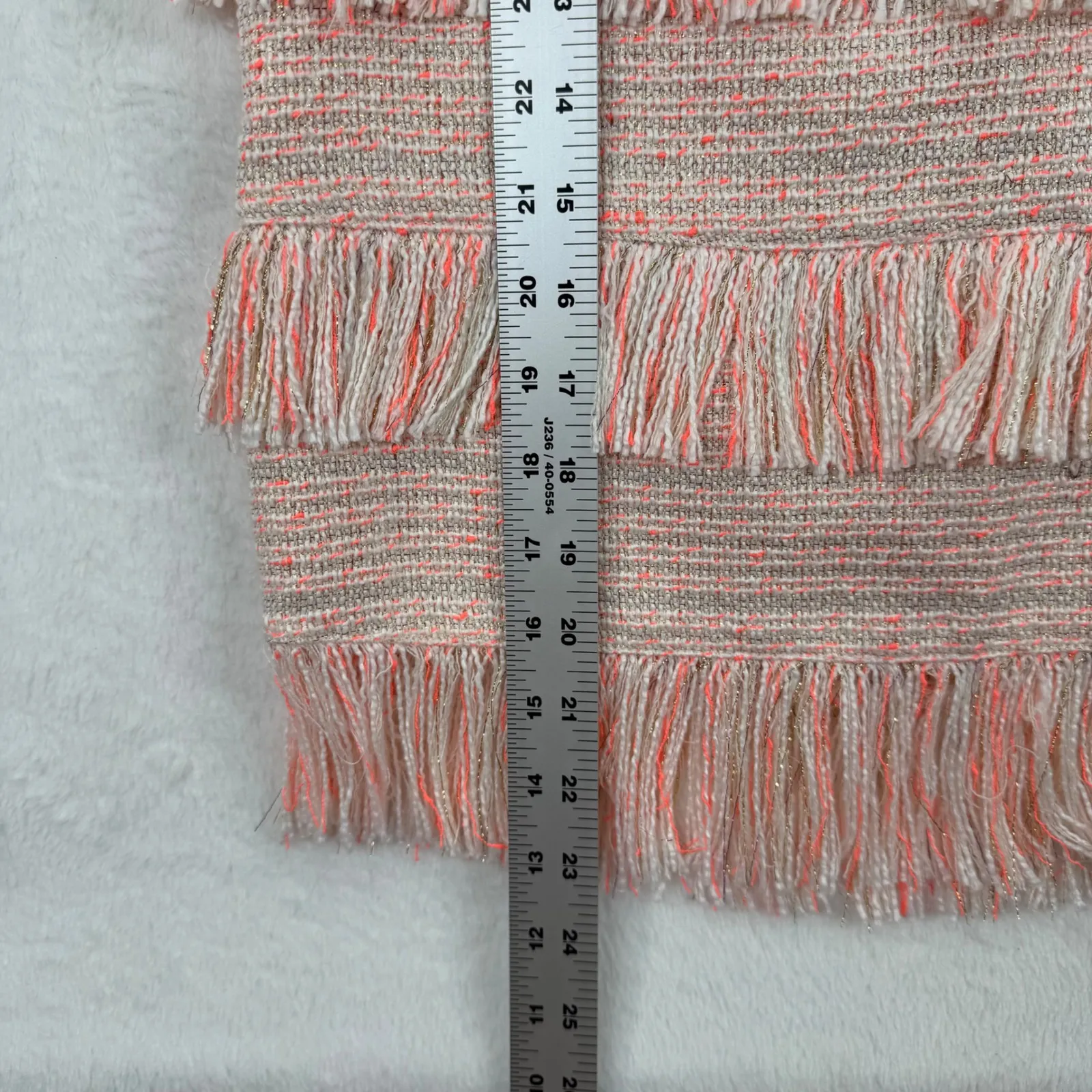 Julie Brown NYC Tweed Fringed Sleeveless Top Pink Gold Size 4‎ - Image 3