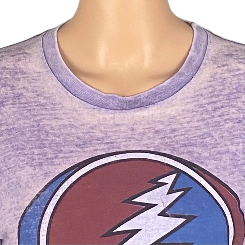 GRATEFUL DEAD 2013 “Steal Your Face” purple burnout lightweight t-shirt Small - Image 3