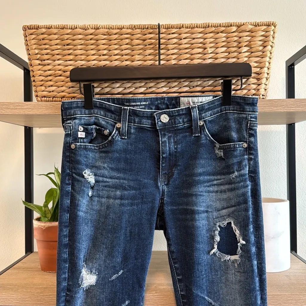 AG Adriano Goldschmied Mid-Rise "The Legging Ankle" Super Skinny Ankle Jeans, 28 - Image 2